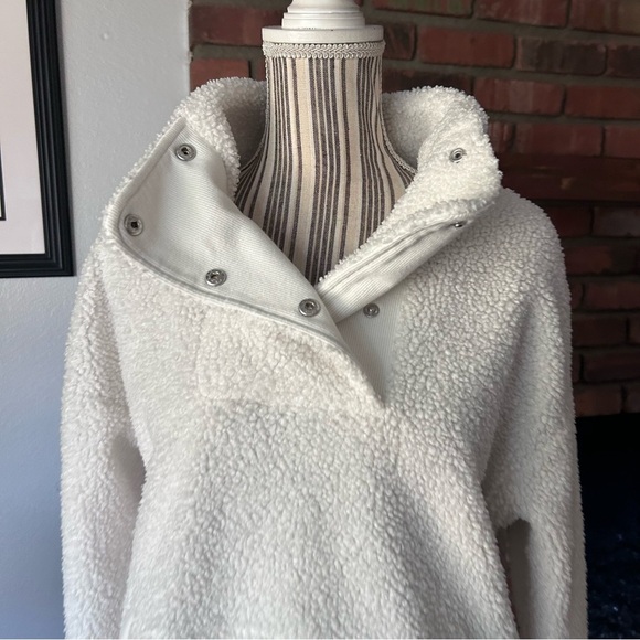 Haven Well Within Sherpa Snap Collar Puollver Sweater in White Sz M - Picture 5 of 10